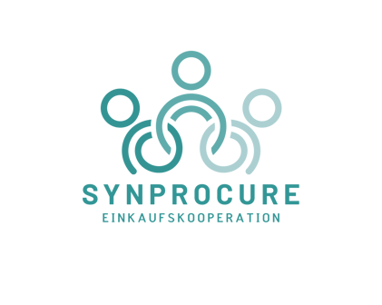 türkis auf weiß 3 symbolisierte Menschen für "Einkaufskooperation"